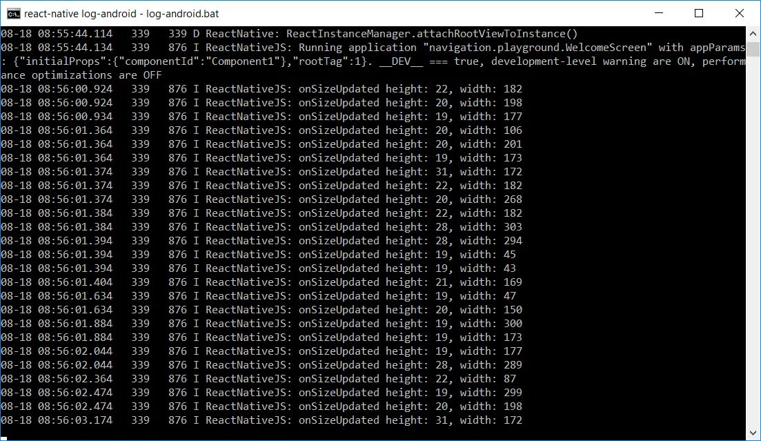 Logs output