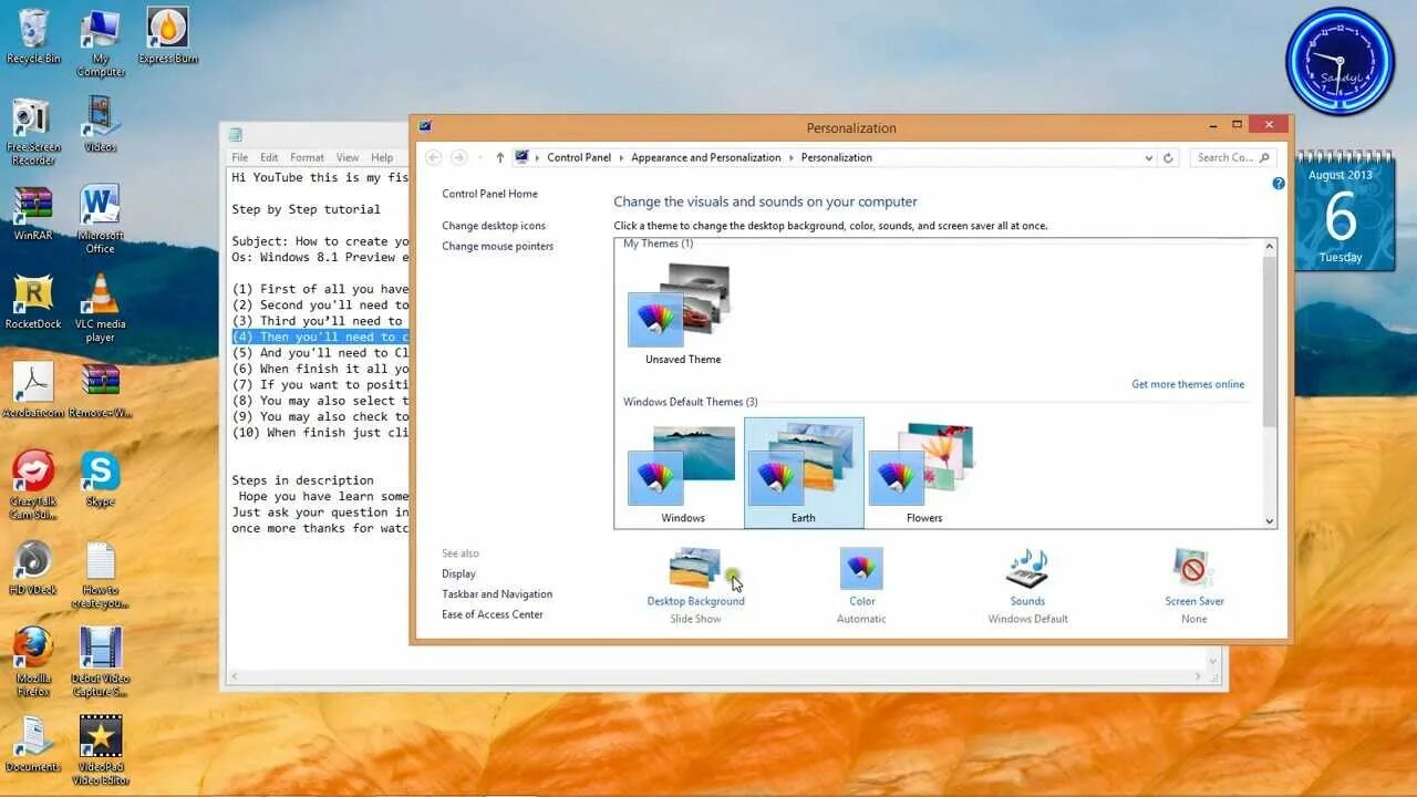 Windows 8.1 player. Виндовс 8 оформление. windows 8 desktop. windows 8.1 ламповая. персонализация экрана на виндовс 8.