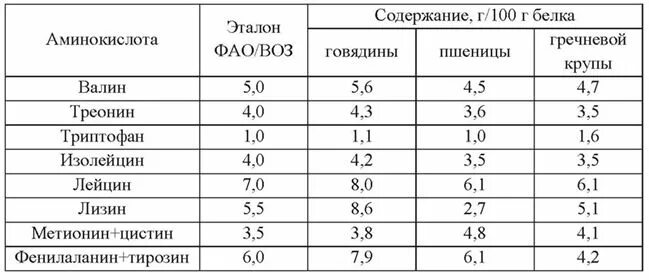 Состав белка мяса. Аминокислотный состав гречки. Таблица аминокислот в гречке. Белок гречки аминокислотный состав. Аминокислотный состав мяса таблица.