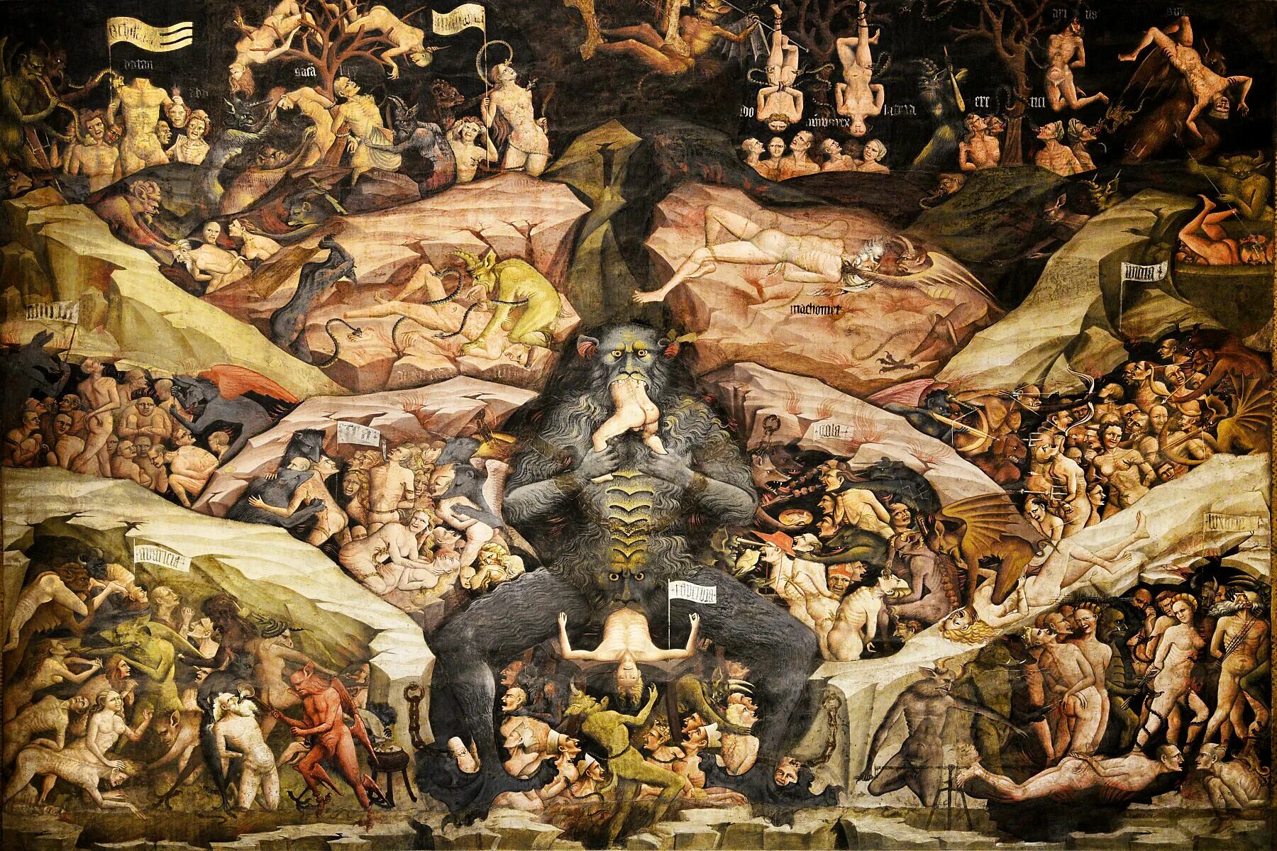 В тот страшный день земля. Джованни да Модена страшный суд. Фрески Джованни да Модены в базилике Сан-Петронио. Фреска Джованни да Модена. Джованни да Модена ад 1410.