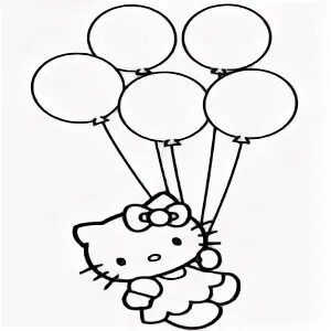 Кошка с воздушными шариками раскраска. Рисование кошка с шариками. Раскраска котик с шариками. Воздушный шарик раскраска.
