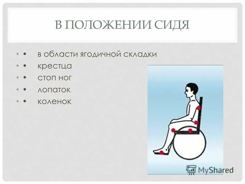 Положения сидя в минутах. Положение сидя. места образования пролежней в положении сидя. пролежни в положении сидя. места образования пролежней у пациента в положении сидя.