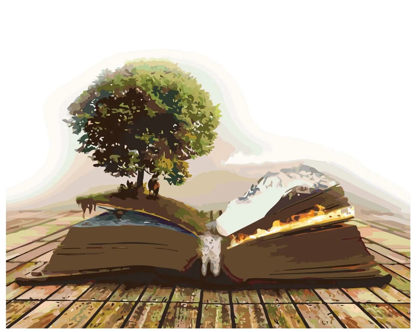 Дающее дерево книга. Дерево с книгами. Книга природа. Природа на открытой книге. Пейзаж из книги.