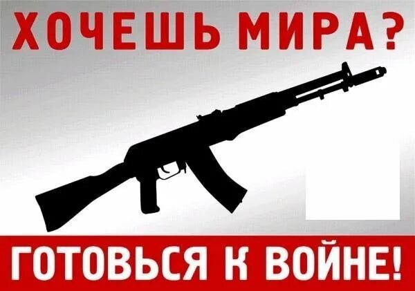 Хочешь мир готовьс к войне. Но будь готов к войне