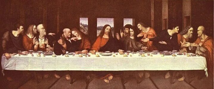 Тайная вечеря ноты. Тайная вечеря картина Леонардо да Винчи. Тайная вечеря лишняя рука. Тайная вечеря Леонардо Иуда. Тайная вечеря с натюрмортом 14 век Италия.