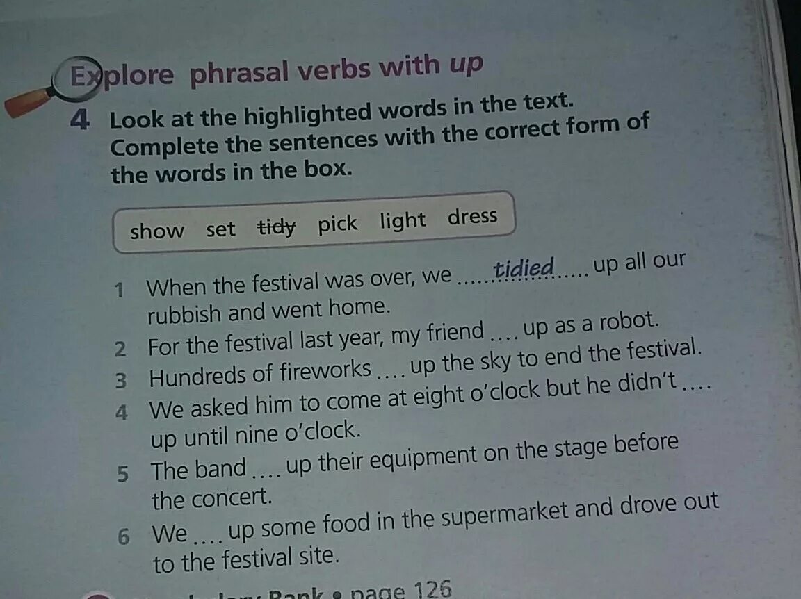 Complete the text with the worlds. Complete the sentences with the highlighted Words in the text. Look at the highlighted Words. Complete the text Words from the Box. Complete the texts with the Words below.