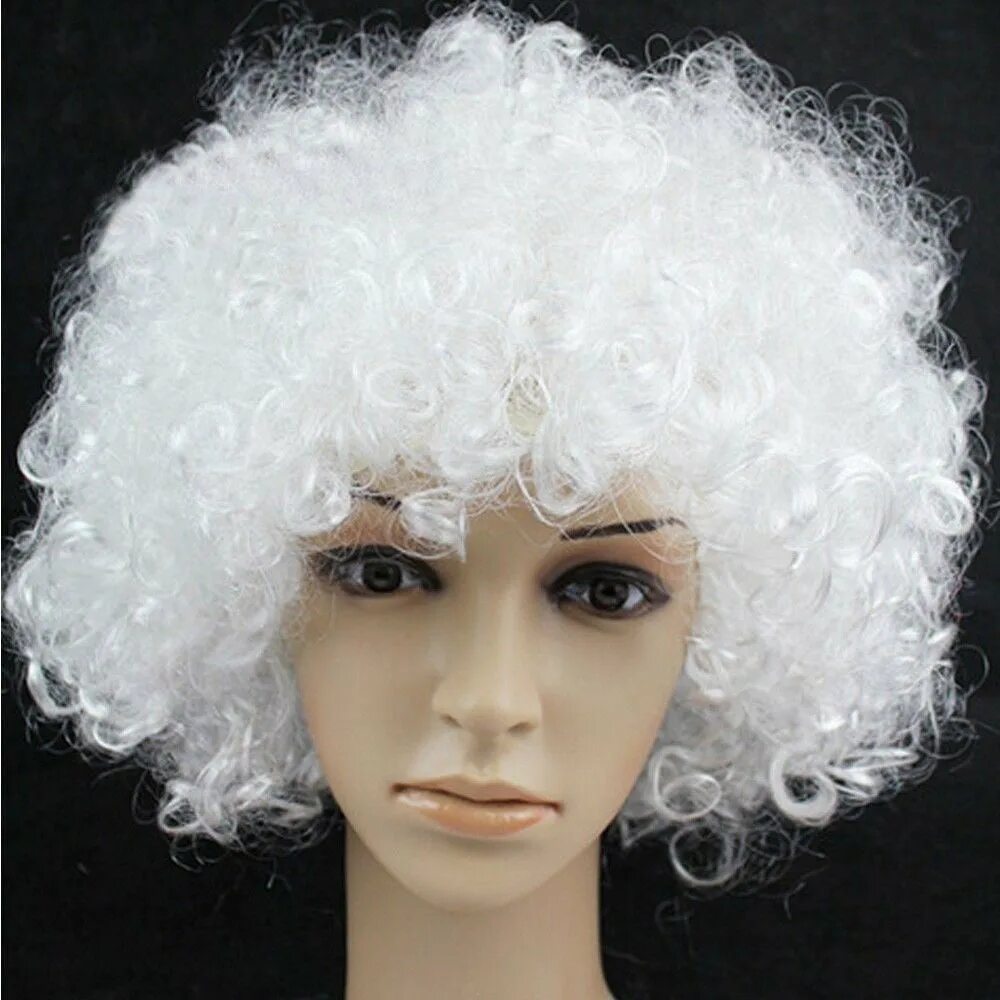 Парик белый кудрявый. Парик детский кудрявый. Афро вечеринка. White Afro Wig. Купить парик пермь