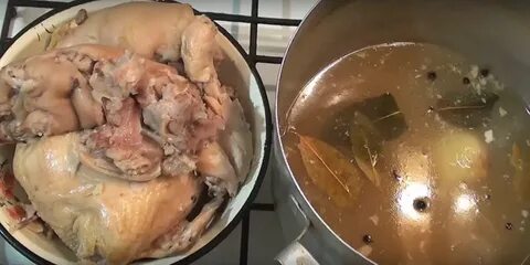 Готовим холодец из свиных ножек и курицы