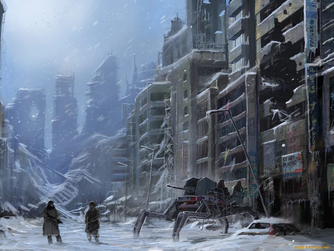 Зимний город будущего. Сталкер город зима. Руины нью-йорка арт. Ледниковый период апокалипсис. Будущая зима.