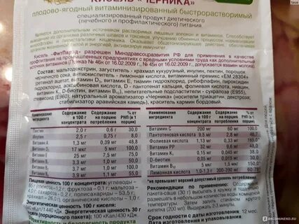 Кисель калорийность