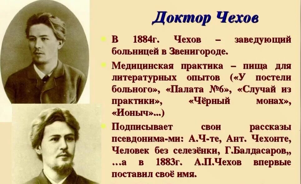 Биография ап чехова. Достижения Антона Павловича Чехова. Творчество писателя Чехова.