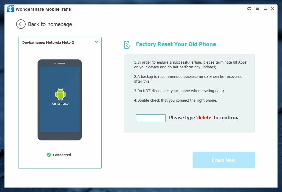 Erasing android