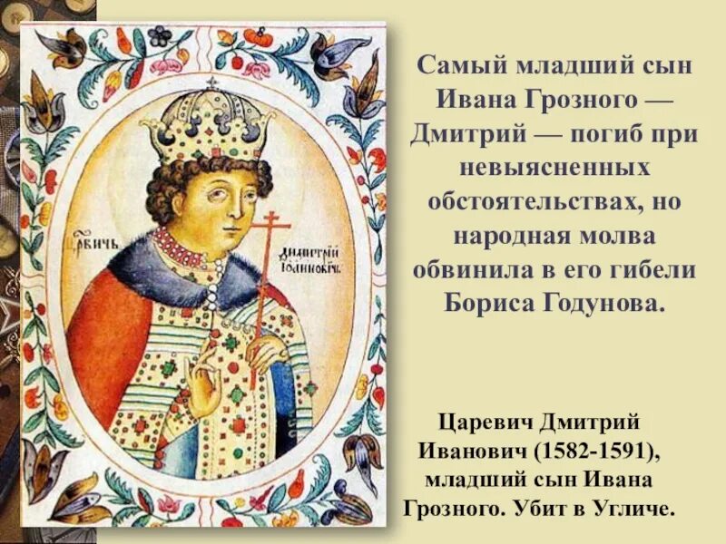 Наследник ивана грозного царевич. Младший сын Ивана Грозного.