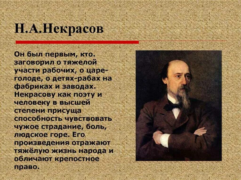 Включи произведение которое было. Николая Алексеевича Некрасова (1821–1878).