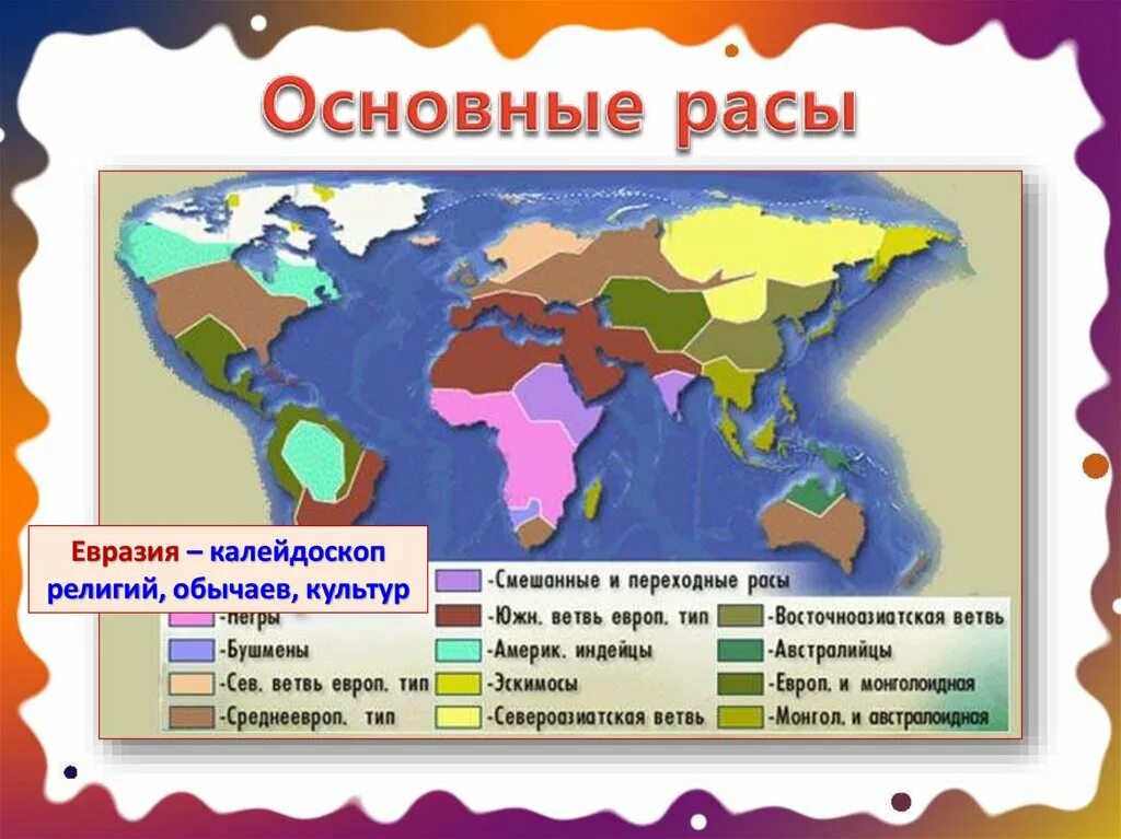 Какая плотность населения в евразии. Карта народов Евразии. Основные расы. Религии народов Евразии. Расы Евразии.