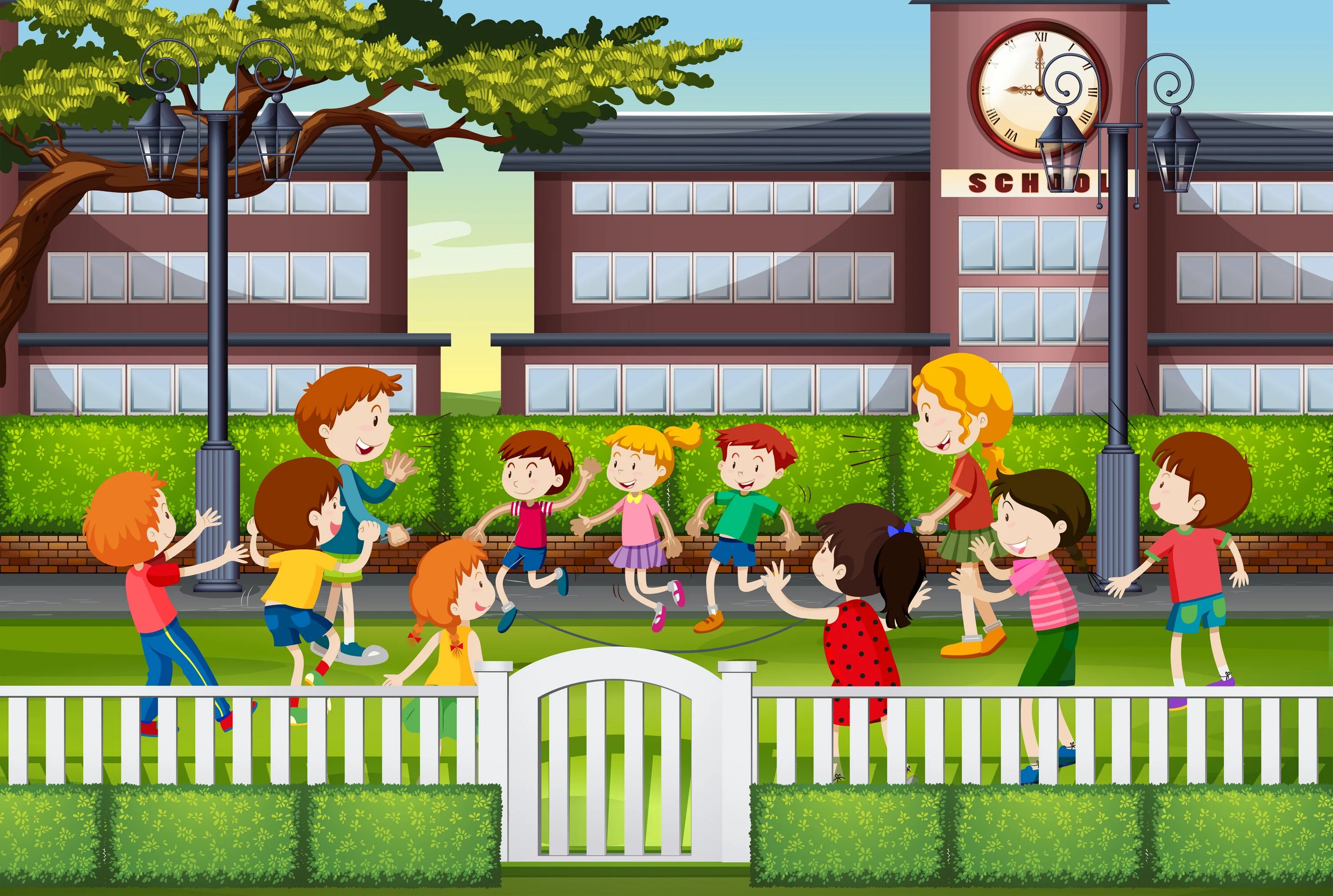 Дети играют на школьной площадке. Дети на площадке рисунок. Дети играют на школьной площадке. Детские школьные площадки иллюстрация. Школьный двор мультяшный.