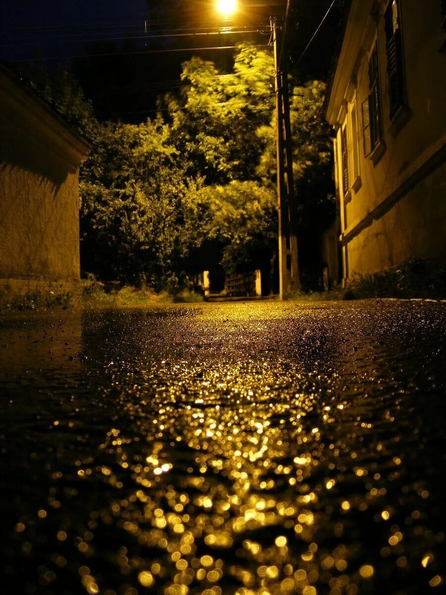 Ночной дождь. Дождь ночью. Дождь на улице. Дождливая улица.