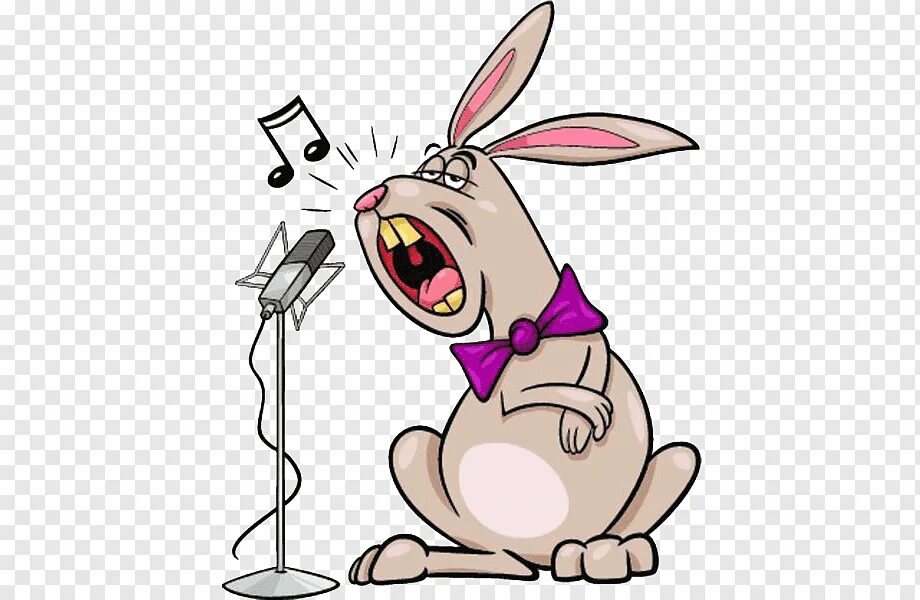 Поющий заяц. Кролик поет. Зайка с микрофоном. Кролик поет в микрофон.