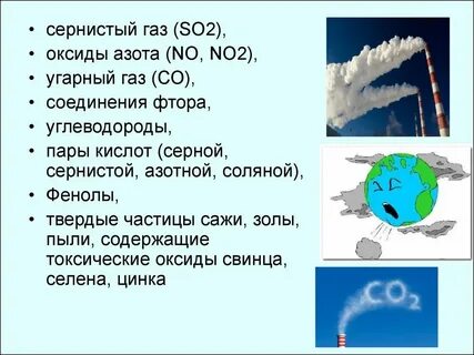 Сернистый газ оксид углерода