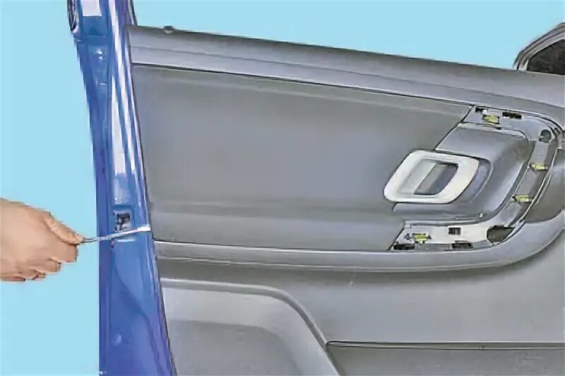 Снятие и установка обивки задней двери Skoda Fabia manual