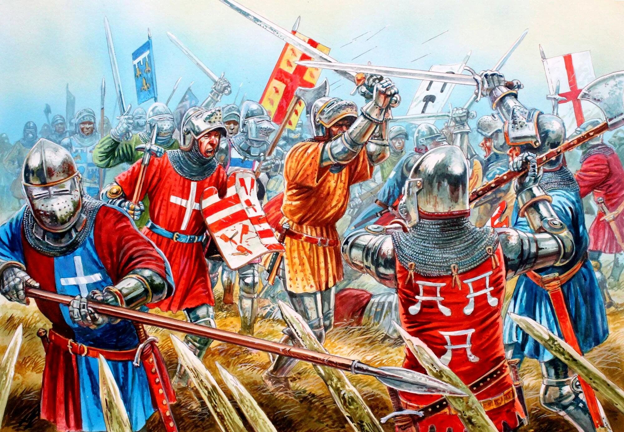 Время столетней войны. Битва при Азенкуре 1415. Битва при Азенкуре 1415 арт. Битва при Краване 1423.