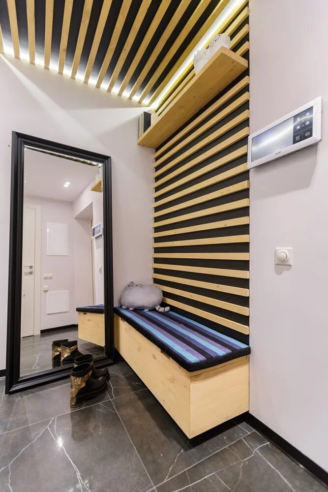 коридор из реек Arredamento corridoio, Arredamento ingresso casa, Soggiorno di l