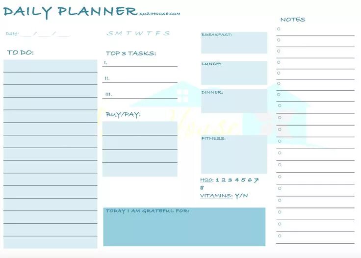 Daily Planner. Daily Planner для печати. Планировщик шаблон.