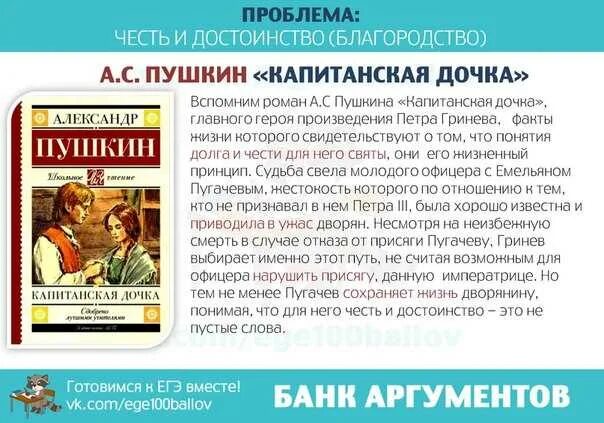 Проблема чести в каких произведениях