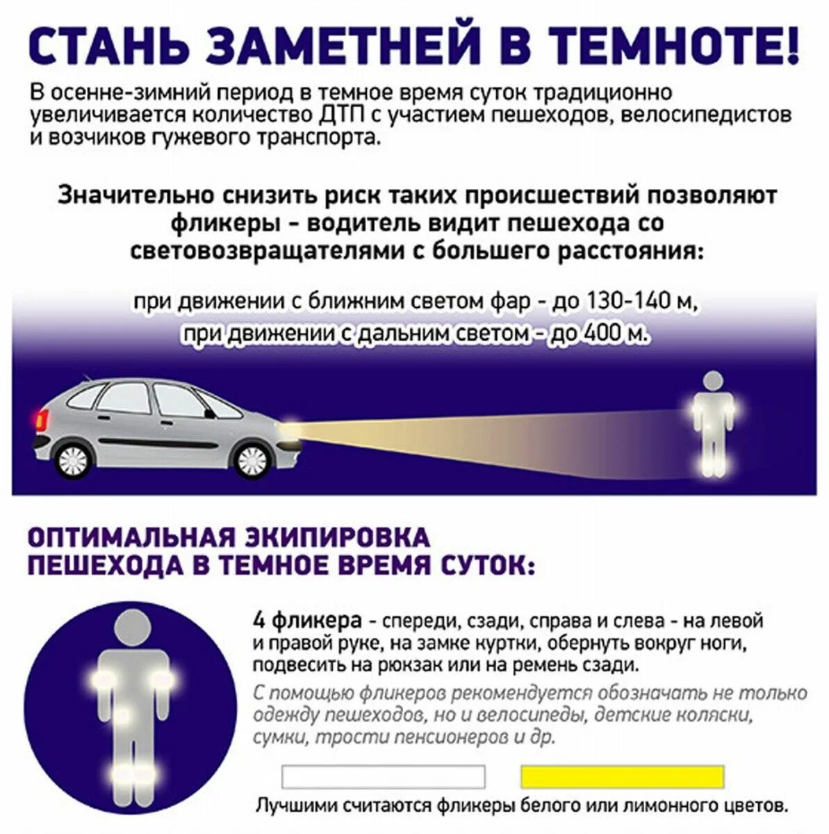 При движении в темное. Стань заметней в темноте. безопасность в темное время суток. безопасность пешеходов в темное время суток.