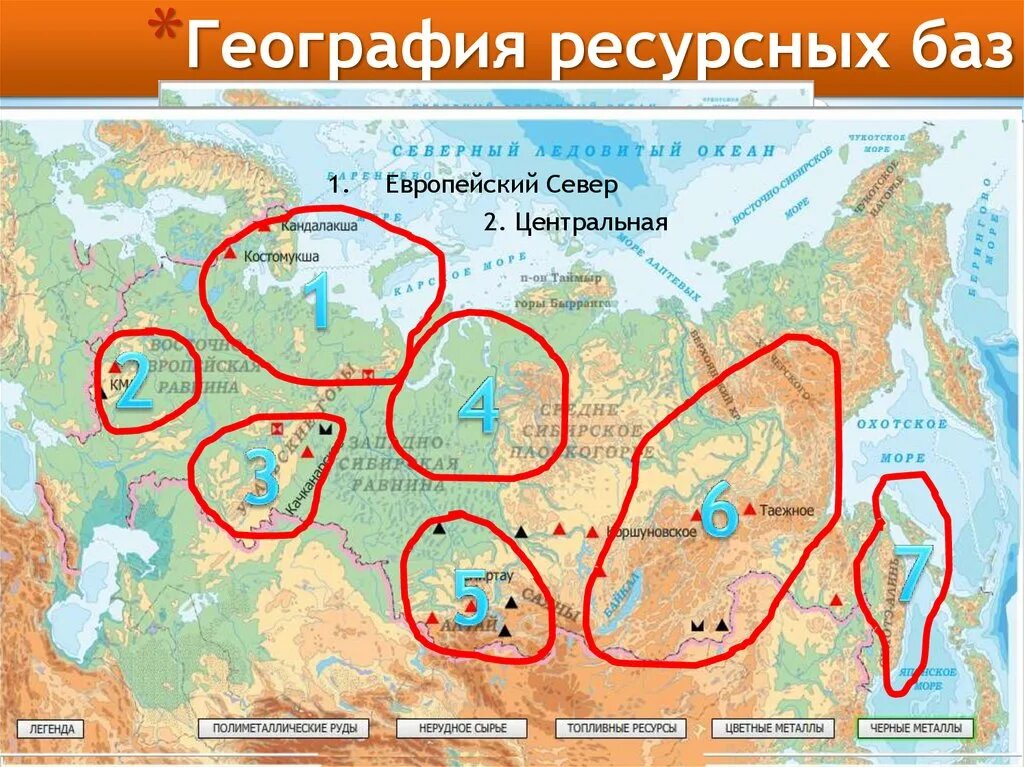 Ресурсная база россии. Природные ресурсы европейского севера России карта. Природно ресурсные базы. Природно-ресурсные базы России. География ресурсных баз России.