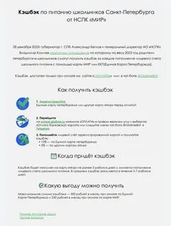 Оплата питания школьника спб