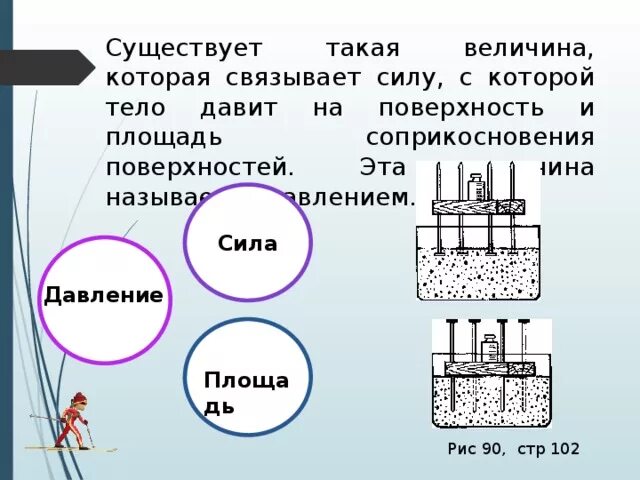 Площадь соприкосновения. Сила с которой тело давит на поверхность. Площадь соприкосновения тела с поверхностью. Площадь соприкосновения в физике.