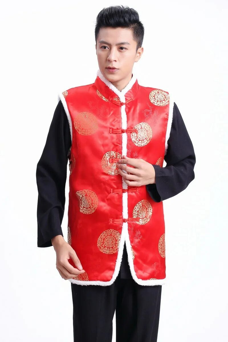 Купить мужскую китайскую. Одежда китайская мужская с жилеткой. Традиционный китайский жилет. Традиционный китайский костюм мужской. Китайское мужское платье.