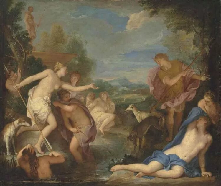 .Грегорио Ладзарини (1655—1730). Грегорио Ладзарини. Григорио Лаццарини. Diana and Actaeon. Купание дианы