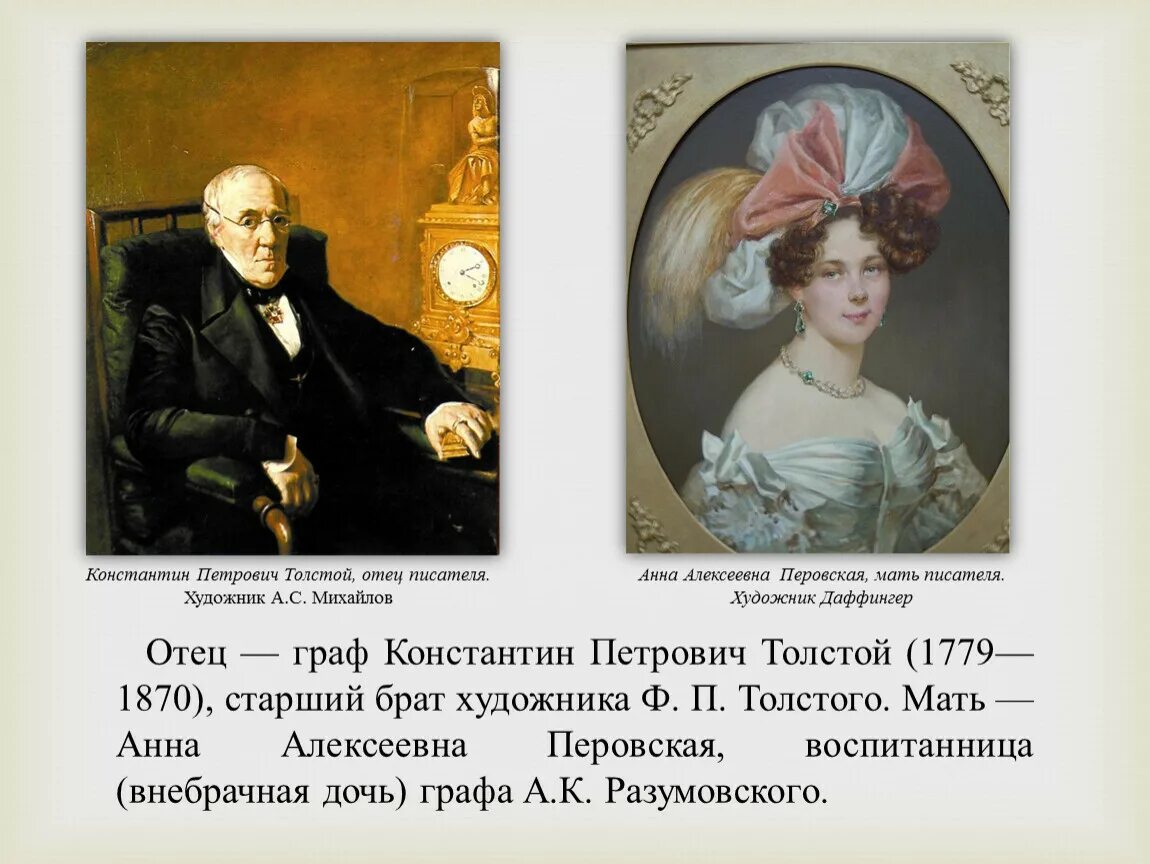 Отцов писатель рассказ. Мать Алексея Константиновича Толстого. Отец Алексея Константиновича Толстого. Отец и мать Алексея Константиновича Толстого.