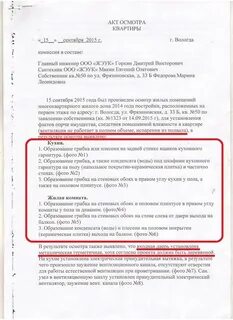 Акт осмотра управляющей компании