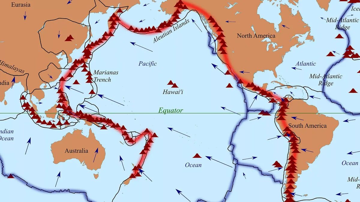 Тихоокеанское вулканическое огненное кольцо. Огненное кольцо Тихого океана на карте. Тихоокеанское огненное кольцо сейсмологический пояс. Литосферные плиты землетрясения и вулканы