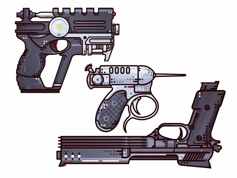 Simple guns. Simple Gun Design. Gun UI.