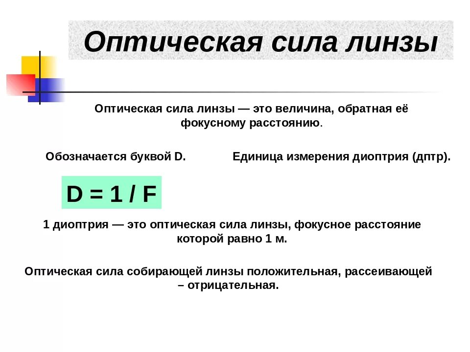 Оптическая линза физика 8 класс