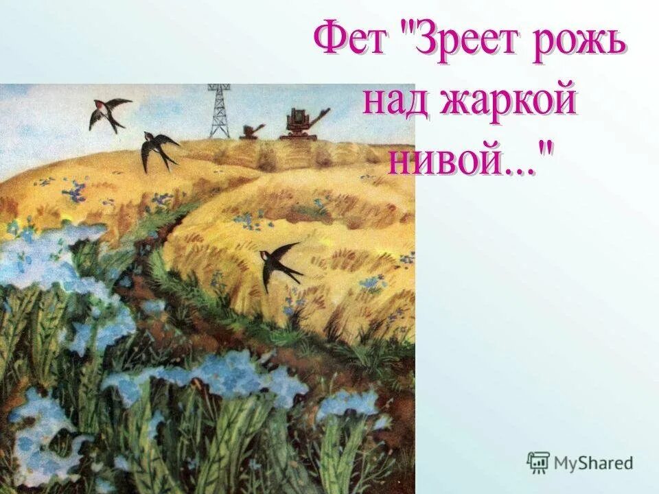 Зреет рожь над жаркой Нивой Фет. Иллюстрация к стихотворению зреет рожь над жаркой Нивой. Фет зреет. Стих Фета зреет рожь над жаркой Нивой.