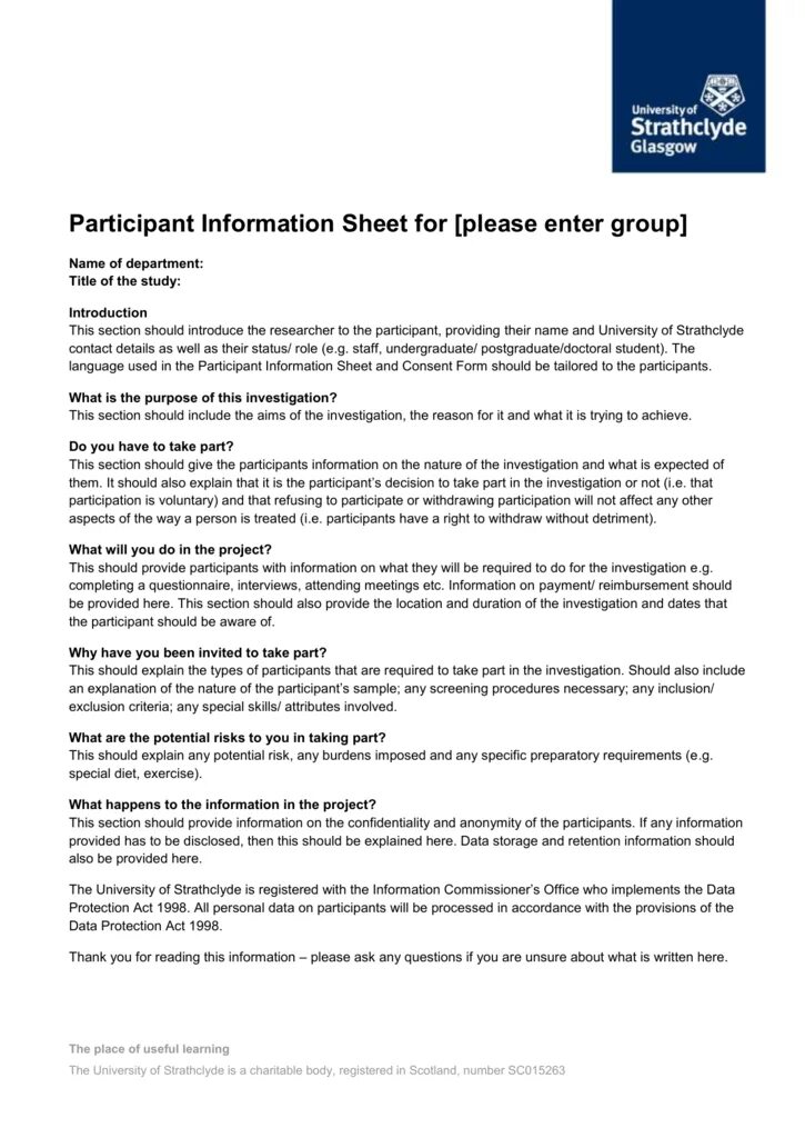 Information form of participant. Participant перевод