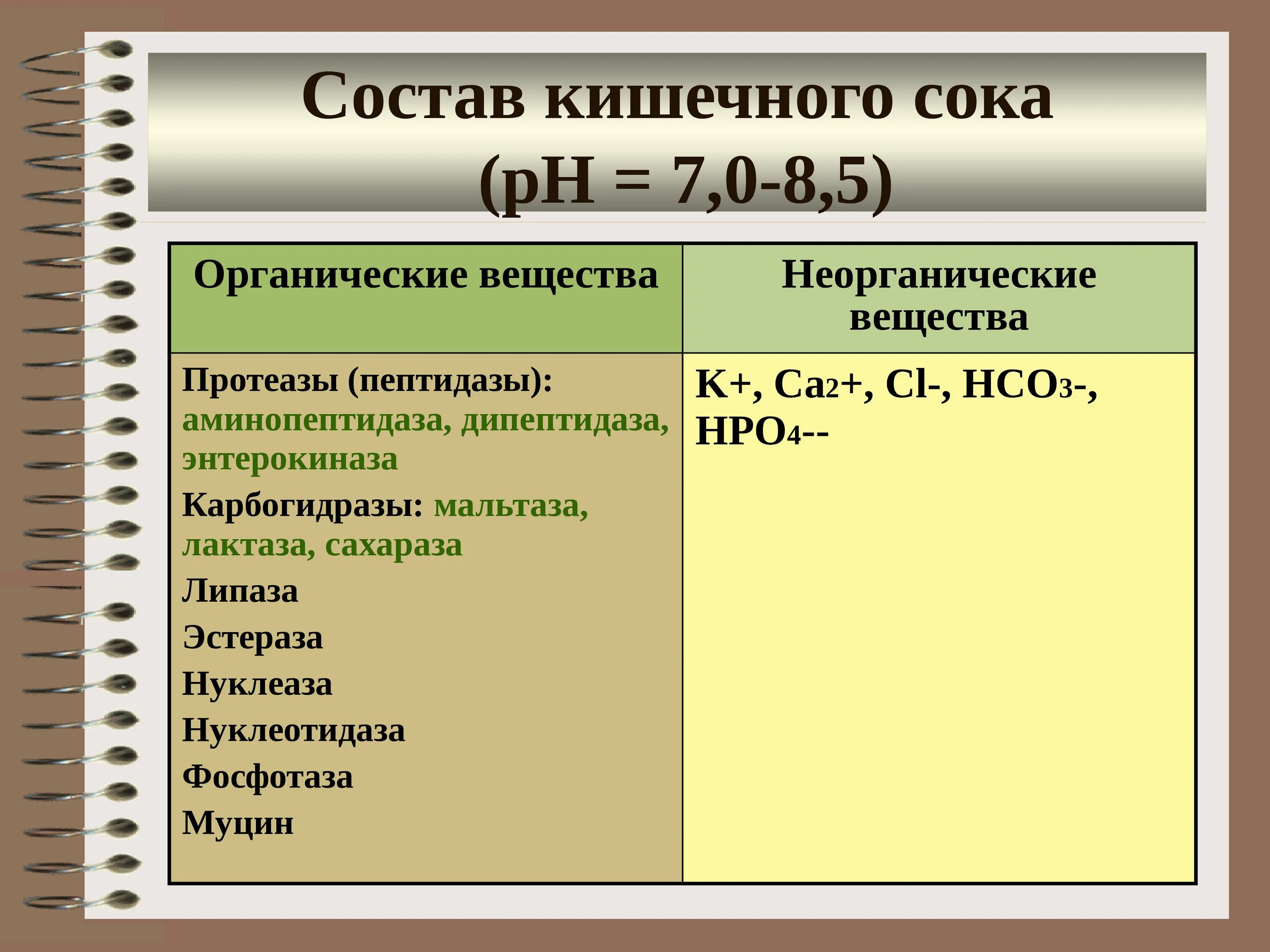 Состав кон. Кишечный сок физико химические свойства. Функции компонентов кишечного сока. Состав кишечного сока. Состав и функции кишечного сока.