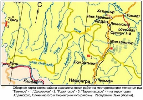 Алдан на карте