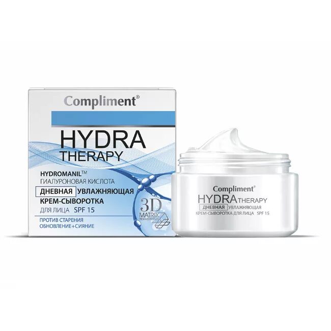 Крем сыворотка купить. Compliment hydra Therapy сыворотка. Крем сыворотка compliment для лица дневн hydra Therapy 50ml. Compliment крем для лица, hydra Therapy ночной увлажняющий 50мл. Крем сыворотка для лица compliment hydra Therapy увлажняющая SPF 15.