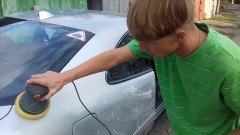 Как убрать потек краски на машине