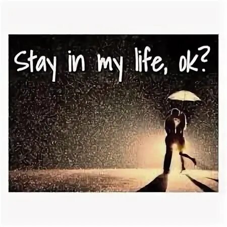 Stay in my Life. Stay in stay. Stay with me. In my Life.
