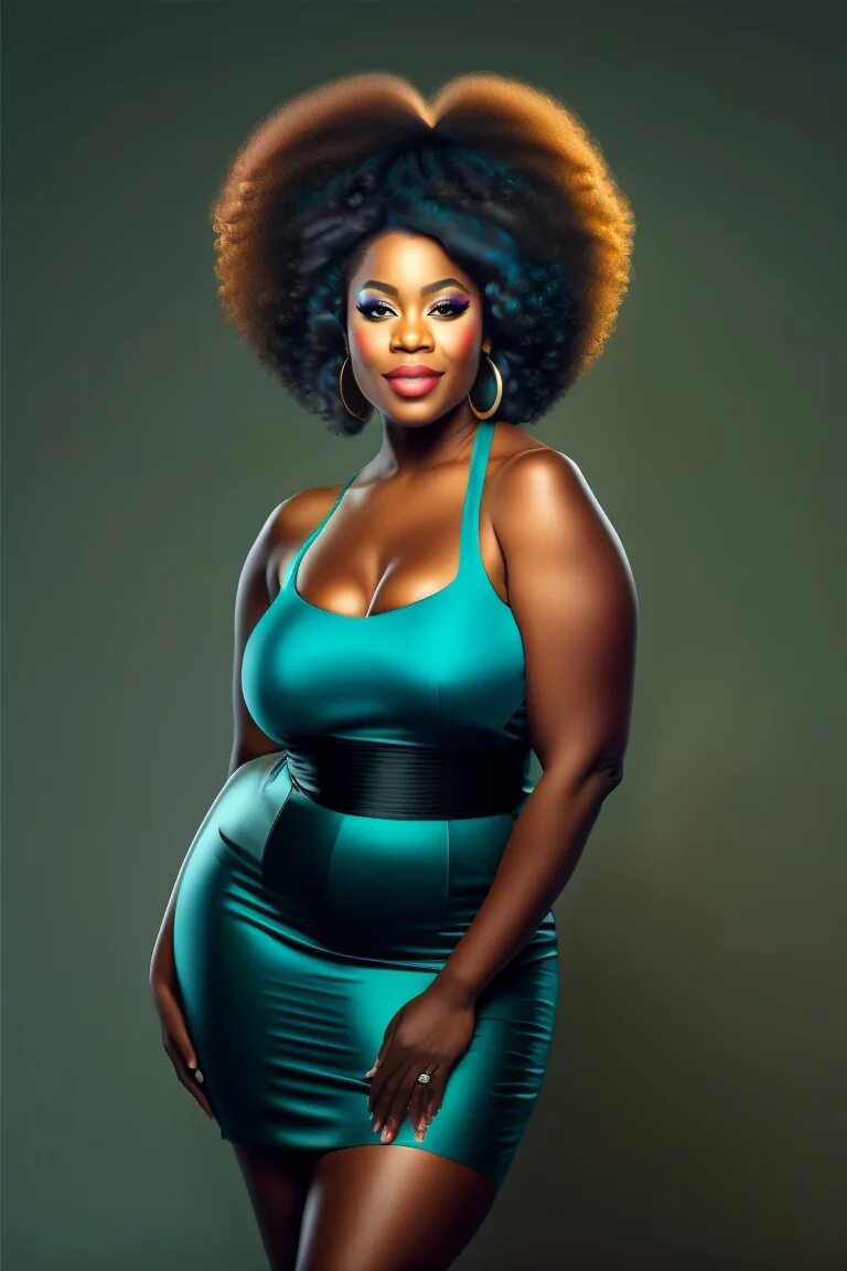 Curvy natural. Aleena natural curves. Black woman body reference.