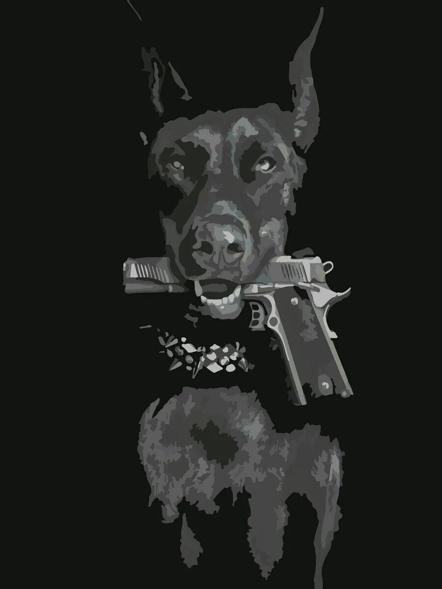 Custom OIL on GOLD Pet doberman portrait Luxurious High Quality Realistic painti