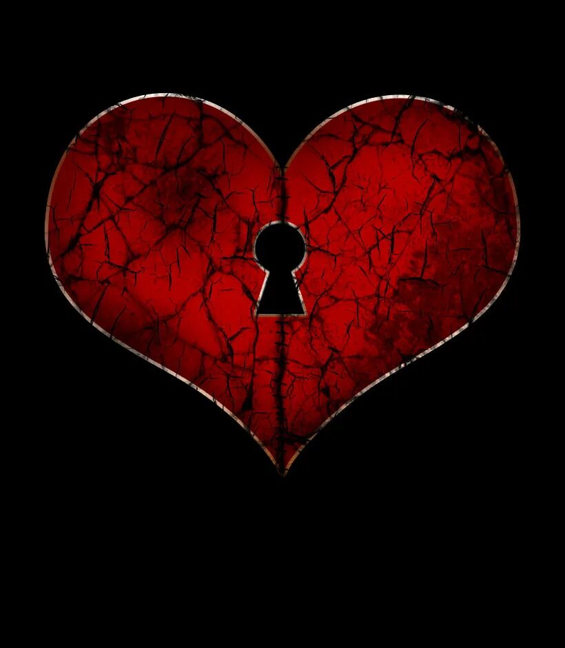 Сердце. Темное сердце. Черно красное сердце.