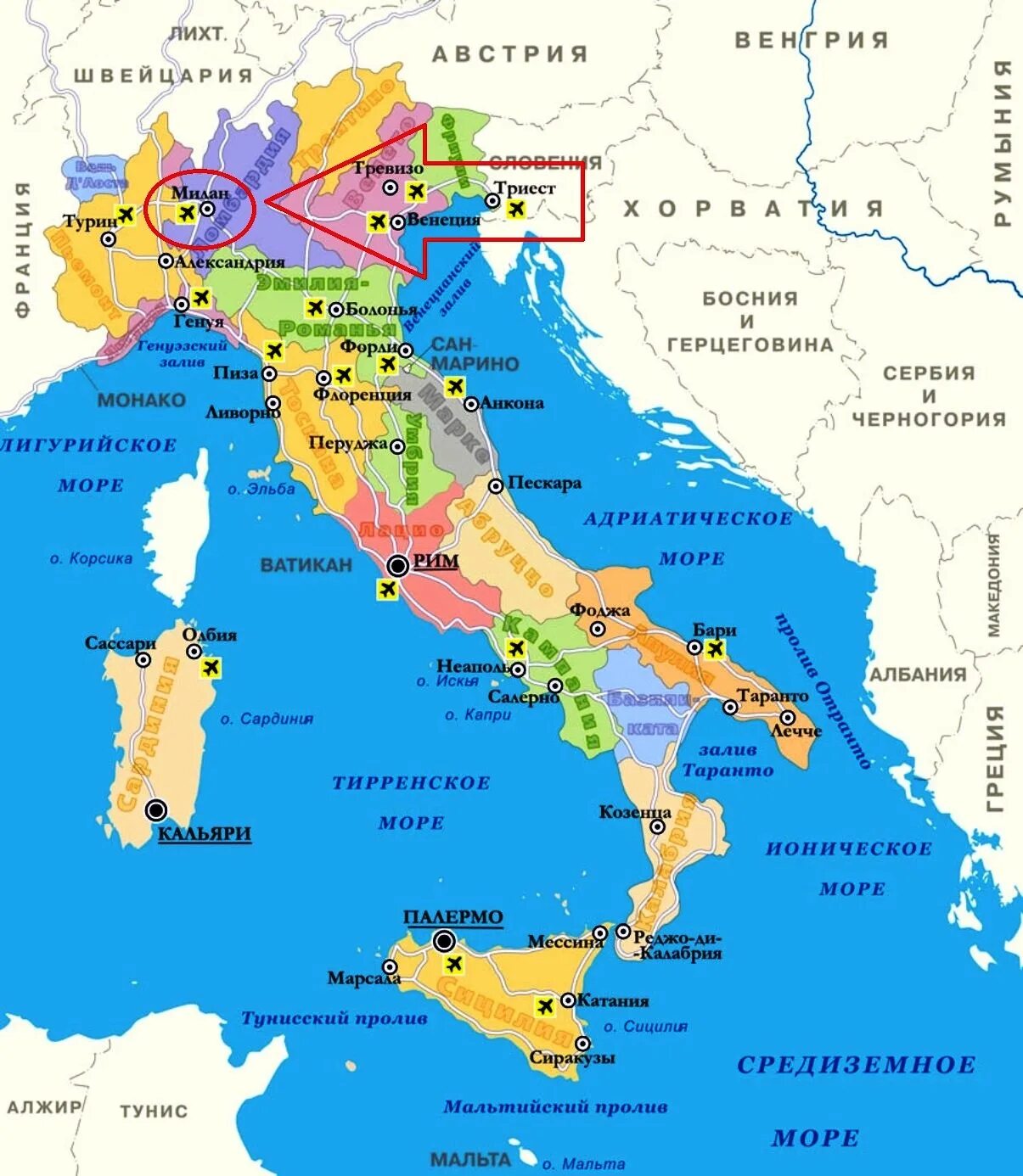 Аэропорты Италии на карте. Тоскана на карте Италии. Карта Италии на русском с городами и курортами. Географическое положение Италии на карте. Италия страна на карте